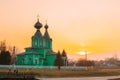Old Wooden Orthodox Church Of Holy Trinity At Sunset Light In Village Royalty Free Stock Photo