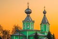 Old Wooden Orthodox Church Of Holy Trinity At Sunset Light In Village Royalty Free Stock Photo