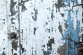 Old wooden painted light blue rustic background, paint peeling Royalty Free Stock Photo