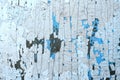 Old wooden painted light blue rustic background, paint peeling Royalty Free Stock Photo