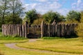 Old wooden palisade of the fort or camp