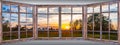 panoramic window overlooking the countryside Royalty Free Stock Photo