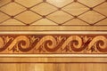 Old wooden parquet with an interesting plant pattern. Decorative wooden tile. Top view grunge wood. Wooden parquet