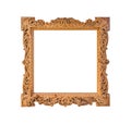 Old wooden photo frame with abstract Russian ornament