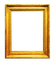 Old wooden picture frame isolated on white Royalty Free Stock Photo