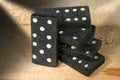 Old Wooden Pieces of the Domino Game Royalty Free Stock Photo