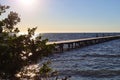 Old wooden pier in the Gulf of Mexico Royalty Free Stock Photo