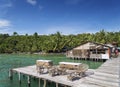 Old wooden pier of koh rong island in cambodia