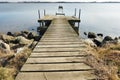 Old wooden pier on the lake Royalty Free Stock Photo