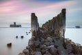 Old wooden pier and ruins of torpedo factory Royalty Free Stock Photo