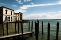 Old wooden pier, Venice, Italy