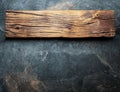 Old wooden plank on stone background. Top view Royalty Free Stock Photo