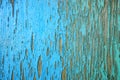 old wooden plank wall with old faded peeling green, yellow paint Royalty Free Stock Photo