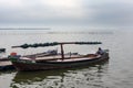 Old wooden pleasure boat. Lake and Albufera Natural Park El Parque Natural de la Albufera de