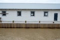 Old wooden port warehouse by the sea