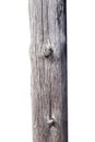 Old wooden post isolated on white Royalty Free Stock Photo