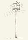 Old wooden power pole