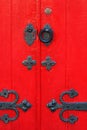 Old wooden red door Royalty Free Stock Photo