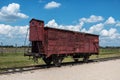 Old wooden retro train wagon