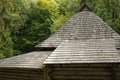Old wooden roof, house in the forest Royalty Free Stock Photo