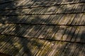 Old wooden roof of a house in the forest Royalty Free Stock Photo