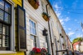 Old Wooden Row Houses and Blue Sky Royalty Free Stock Photo