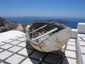 Old wooden rowing boat