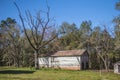 Old wooden rustic style barn in rural Georgia side corner Royalty Free Stock Photo