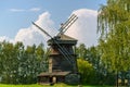 Old wooden rustic windmill