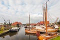 Old wooden sailing boats in The Netherlands Royalty Free Stock Photo