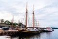 Old Wooden Sailing Ship Moored in the harbour of Oslo Royalty Free Stock Photo