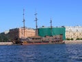 An old wooden sailing ship in St Petersburg Royalty Free Stock Photo