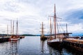 Old Wooden Sailing Ships Moored in the harbour of Oslo Royalty Free Stock Photo