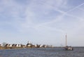 Old wooden sailing vessel near Durgerdam in the netherlands Royalty Free Stock Photo