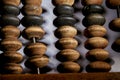 Old wooden scores close-up on a white background