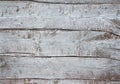 Old wooden shabby background, light grey painted rugged board, natural old rustic wood texture floor element close up top view Royalty Free Stock Photo