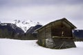 Old wooden shed in the Austrian Alps