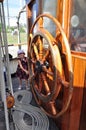 Old wooden ship rudder