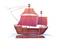 Old wooden ship vector illustration Royalty Free Stock Photo
