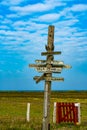 Signpost in the middle of nowhere Royalty Free Stock Photo