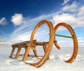 Old wooden sledge Royalty Free Stock Photo