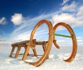 Old wooden sledge Royalty Free Stock Photo