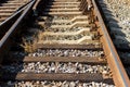 Old wooden sleepers and new concrete sleepers - the connection of different times on the railway