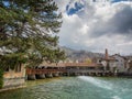 Old Wooden Sluice bridge at the Old City of Thun