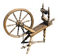 Old wooden spinning wheel