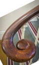 Old wooden spiral handrail Royalty Free Stock Photo