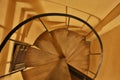 Old wooden spiral staircase seen from above Royalty Free Stock Photo