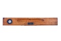 Old wooden spirit level on a white background Royalty Free Stock Photo