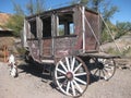 Old Wooden Stagecoach Wagon on A Sunny Day Royalty Free Stock Photo