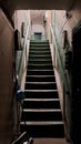 Old wooden staircase, authentic interior